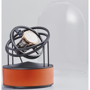 Bernard Favre & Orange leather watch winder